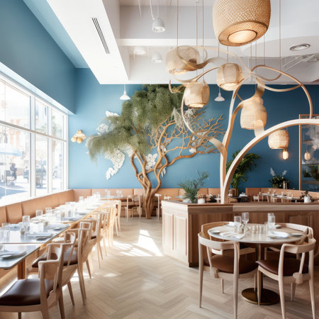 The interior of the seafood restaurantの素材