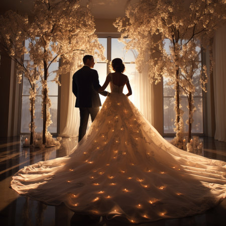 The bride and groom at the perfect weddingの素材