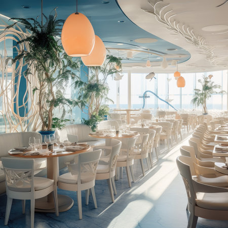 The interior of the seafood restaurantの素材
