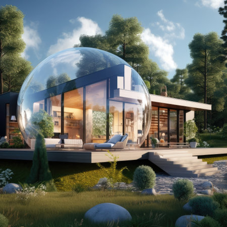 Modern country house in a bubbleの素材