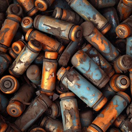 A lot of rusty used batteriesの素材