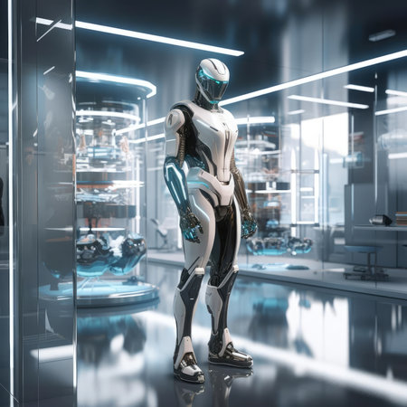 Robot consultant in the trading floorの素材