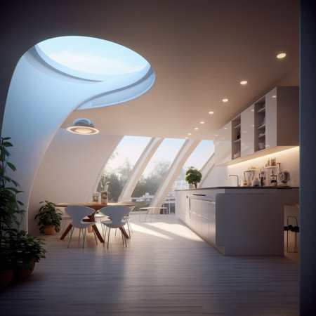 The interior of the future. High-techの素材