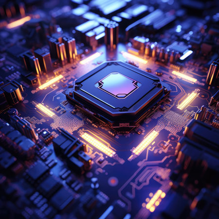 CPU on the motherboardの素材