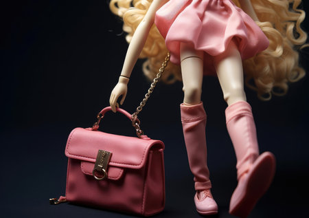The doll is holding a handbagの素材