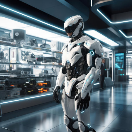 Robot consultant in the trading floorの素材