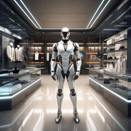 Robot consultant in the trading floorの素材