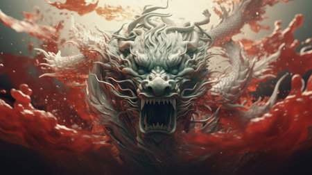 Dragon of Chinese style. Beautiful backgroundの素材