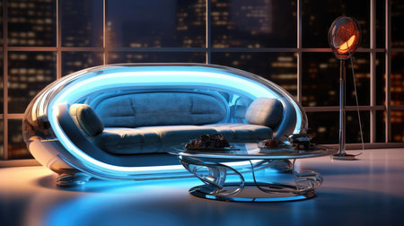 The sofa of the future in the interiorの素材