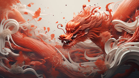 Dragon of Chinese style. Beautiful backgroundの素材