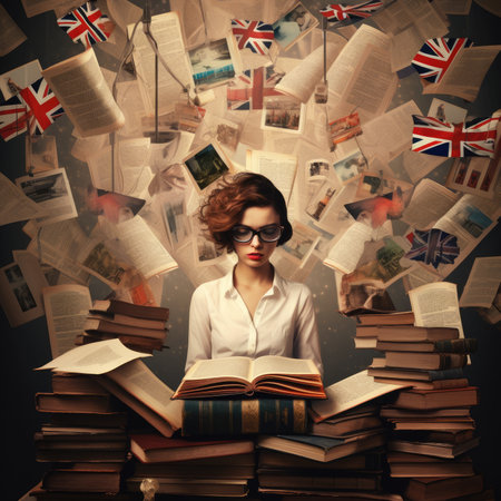 A person learns Englishの素材