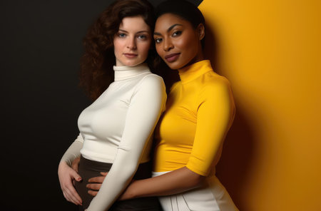 Two close friends of the womanの素材