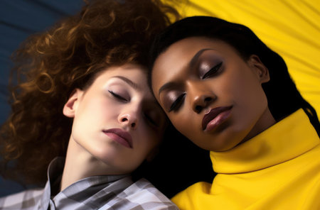 Two close friends of the womanの素材