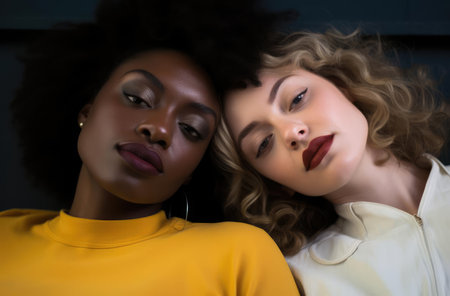 Two close friends of the womanの素材