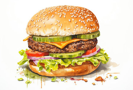 Delicious juicy hamburgerの素材