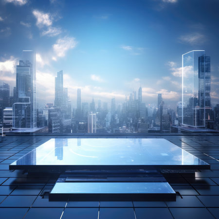 Technological background, empty space, mock-upの素材