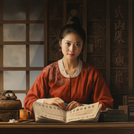 A person learns Chineseの素材