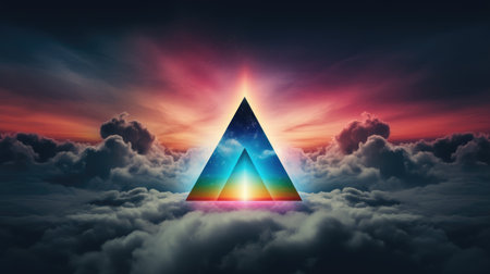 Abstract triangle in the cloudsの素材