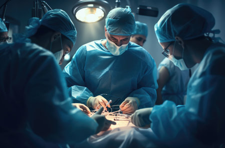 Doctors perform surgeryの素材