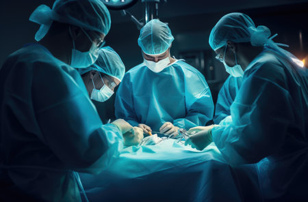 Doctors perform surgeryの素材