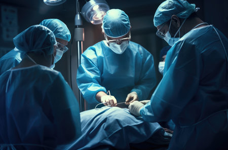 Doctors perform surgeryの素材