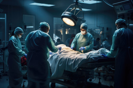 Doctors perform surgeryの素材