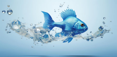 Fish in the water, isolatedの素材