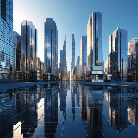 A group of skyscrapers of the futureの素材