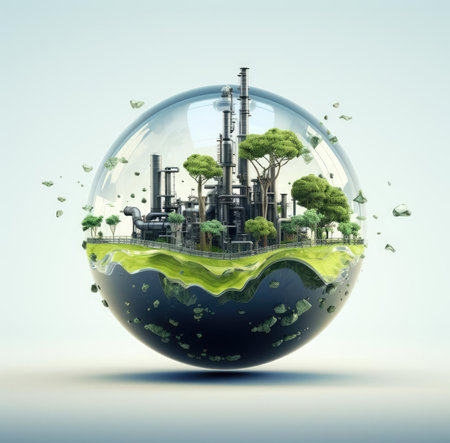 A planet with petroleum equipmentの素材