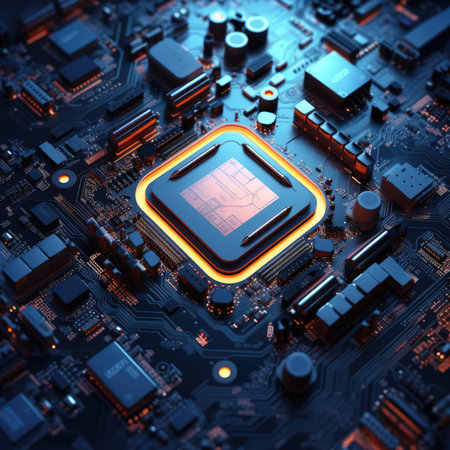 CPU on the motherboardの素材
