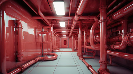 Corridor with pipesの素材