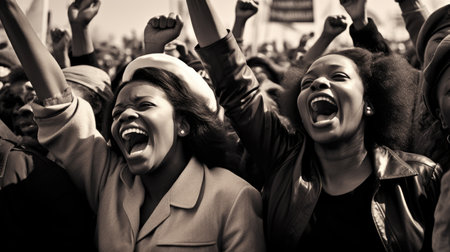 Women at the rallyの素材