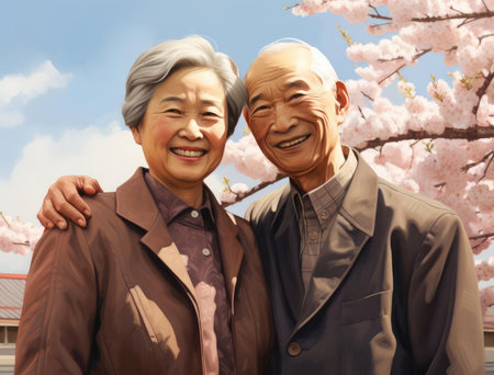 Elderly Japanese coupleの素材
