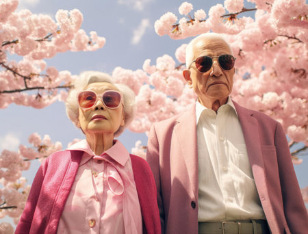 Elderly Japanese coupleの素材