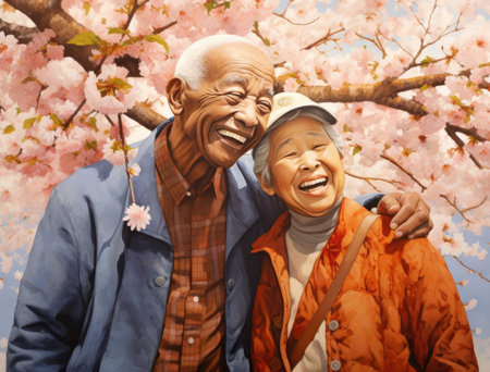 Elderly Japanese coupleの素材