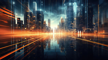 Abstract futuristic cityの素材