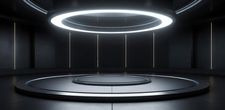 Futuristic round showroomの素材