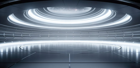 Futuristic round showroomの素材