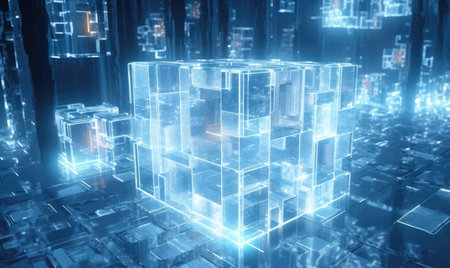 Beautiful background made of glass elementsの素材