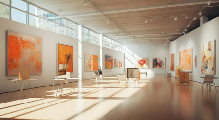 The interior of the art galleryの素材