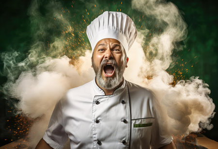 Portrait of a laughing chefの素材