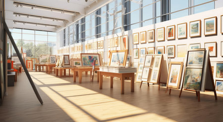 The interior of the art galleryの素材