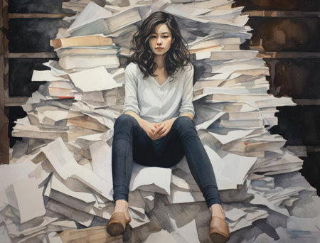 A young girl, an office workerの素材