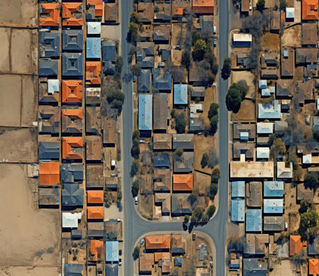 Satellite image of the map of the areaの素材