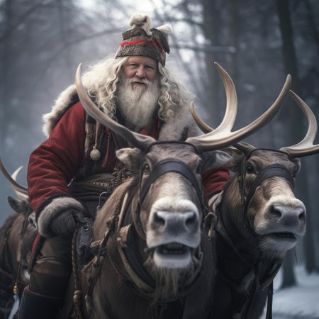 Reindeers and Santa Clausの素材