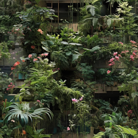 The building is overgrown with plantsの素材