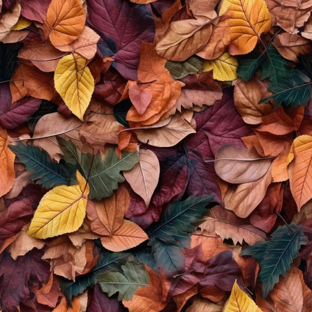 Seamless. Autumn leaves on the groundの素材