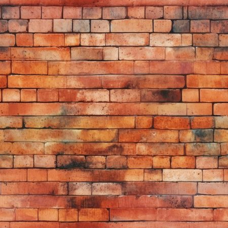 Seamless. Red brick wallの素材