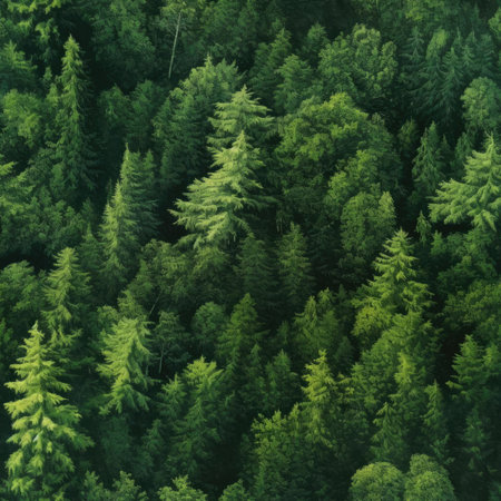 Top view of the green forestの素材
