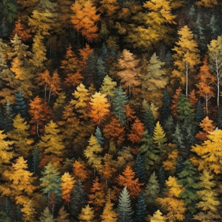 Seamless. Top view of the autumn forestの素材